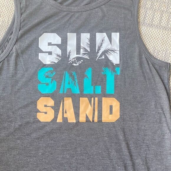 Sea Salt Sand  Tropical & Letter Graphic Tank Top Medium - Picture 3 of 6